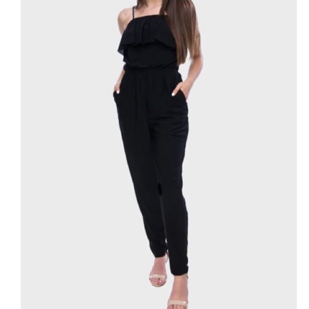 Big Girl’s Elegant Black Strapless Jumpsuit